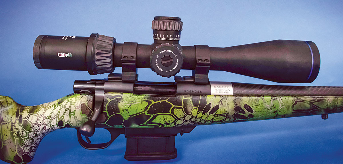 The optic used for testing was a Meopta Optika 6 4.5-27x 50mm mounted in Leupold PRW2 rings.